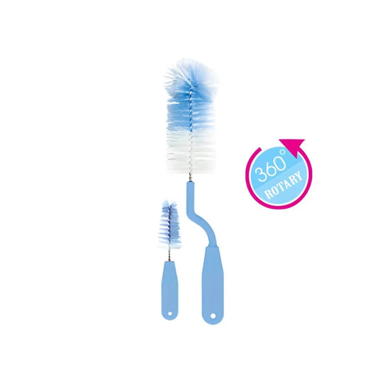 Optimal Bottle and Nipple Brush Set Blue, Non-Abrasive Cleaning for Baby Bottles and Nipples