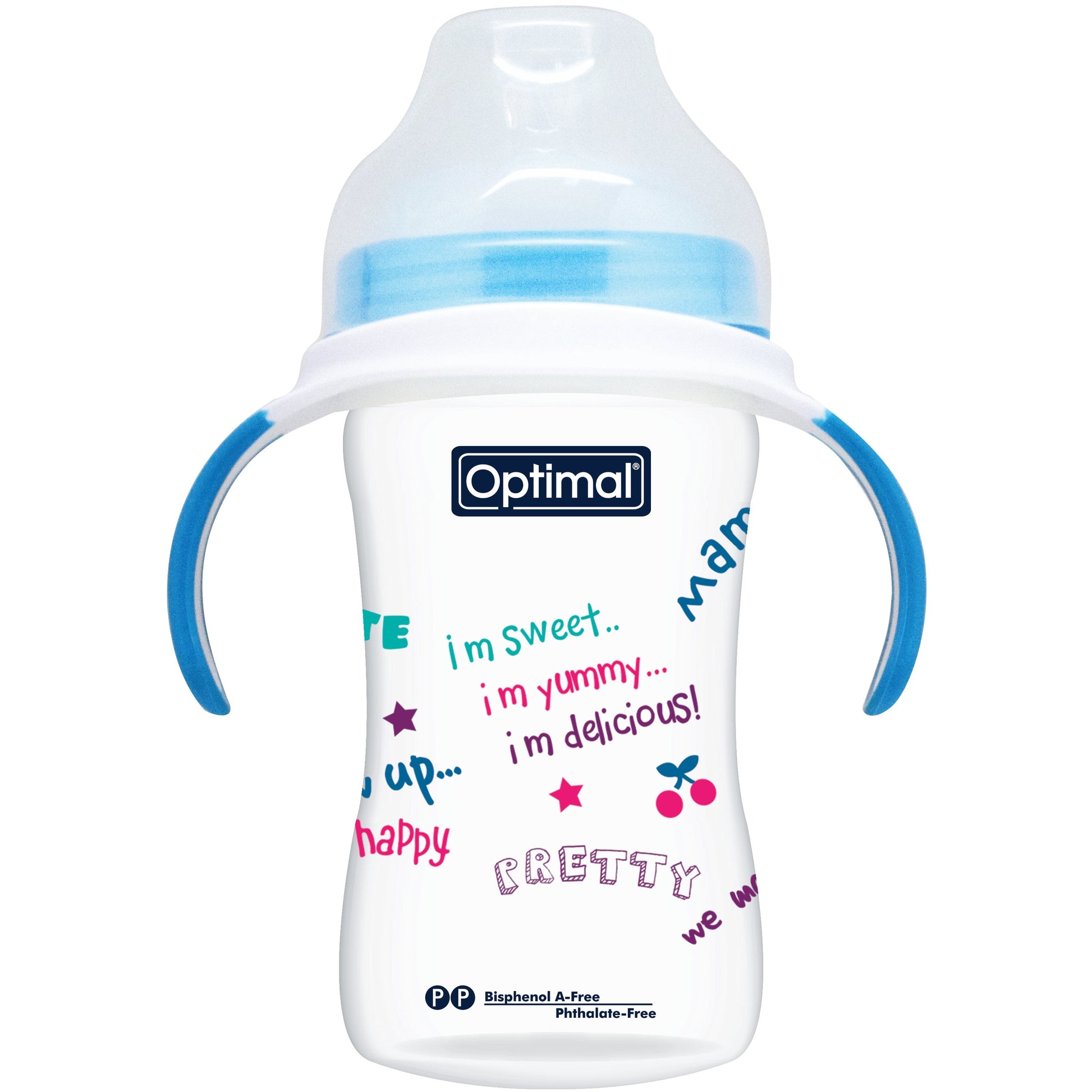 OPTIMAL Extra Wide Neck Feeding Bottle W/Handle 240 ml