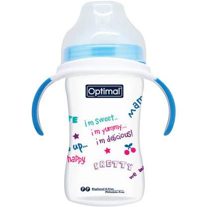OPTIMAL Extra Wide Neck Feeding Bottle W/Handle 240 ml