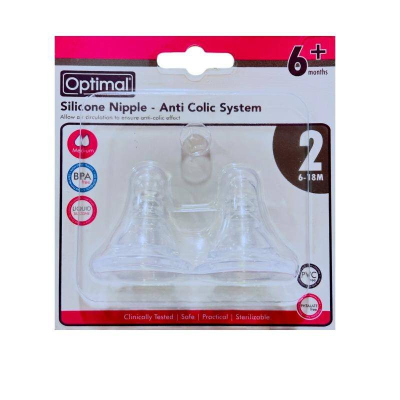 Optimal Nipple – Anti Colic System Medium Flow 6+ M – 2 Pieces