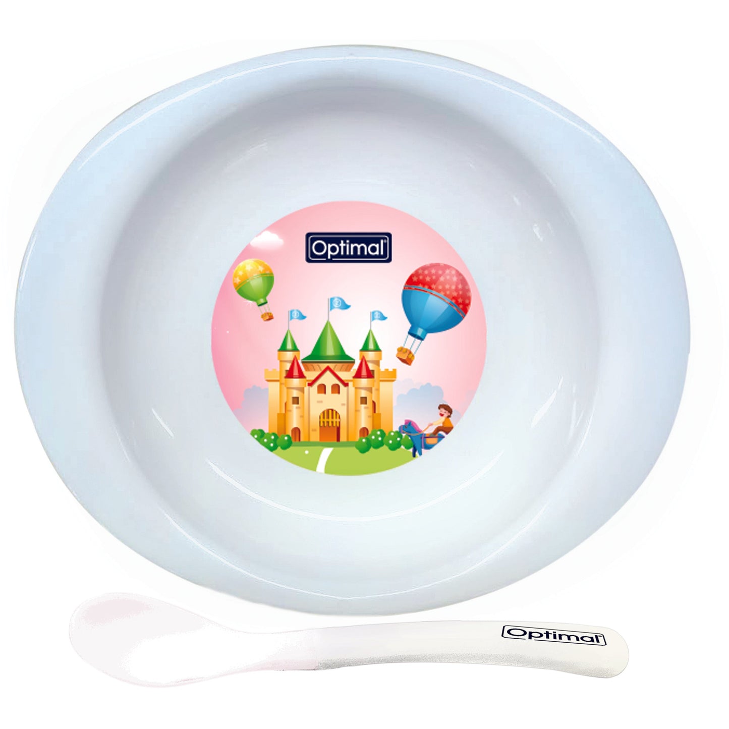 OPTIMAL Solid Body Feeding Plate With S-S - White