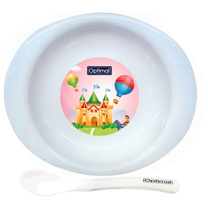OPTIMAL Solid Body Feeding Plate With S-S - White
