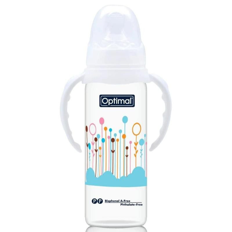 Optimal Narrow Neck Orthodontic Feeding Bottle With Handle 240 Ml