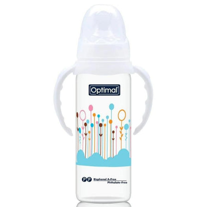 Optimal Narrow Neck Orthodontic Feeding Bottle With Handle 240 Ml