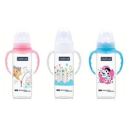 Optimal Narrow Neck Orthodontic Feeding Bottle With Handle 240 Ml