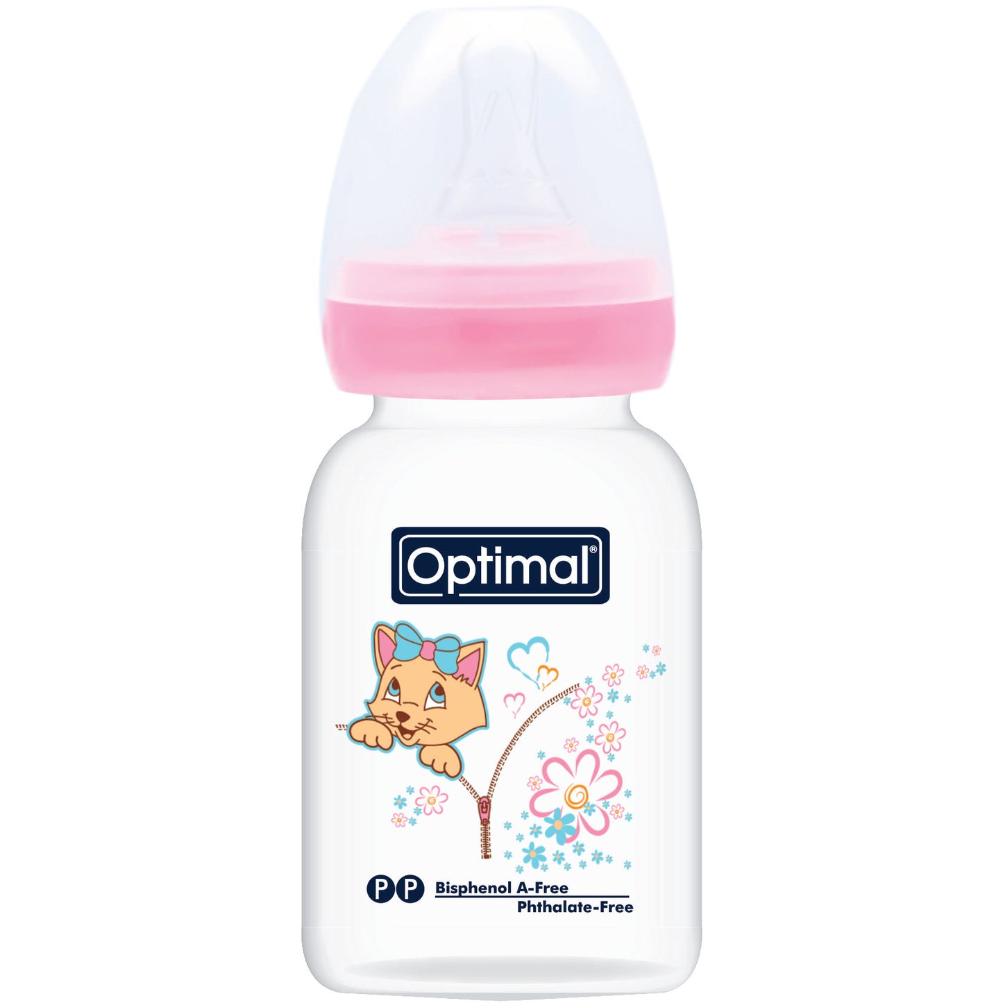 OPTIMAL Slim Waist Feeding Bottle 140ml - Blue , Pink , White