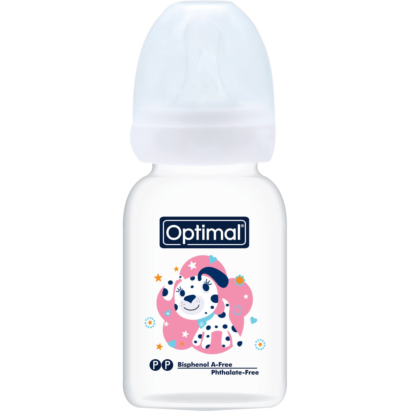 OPTIMAL Slim Waist Feeding Bottle 140ml - Blue , Pink , White