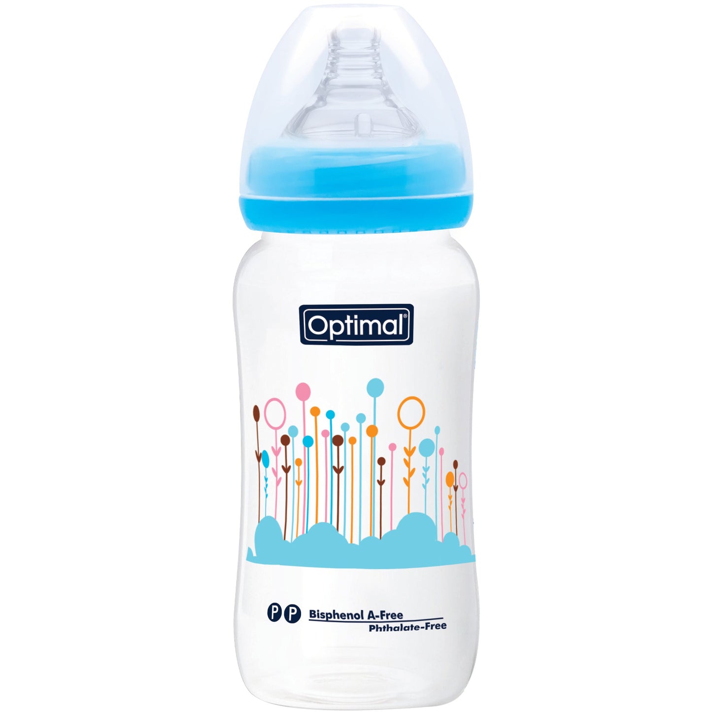 زجاجة تغذية مثالية برقبة واسعة 300-أزرق ، وردي ، أبيض