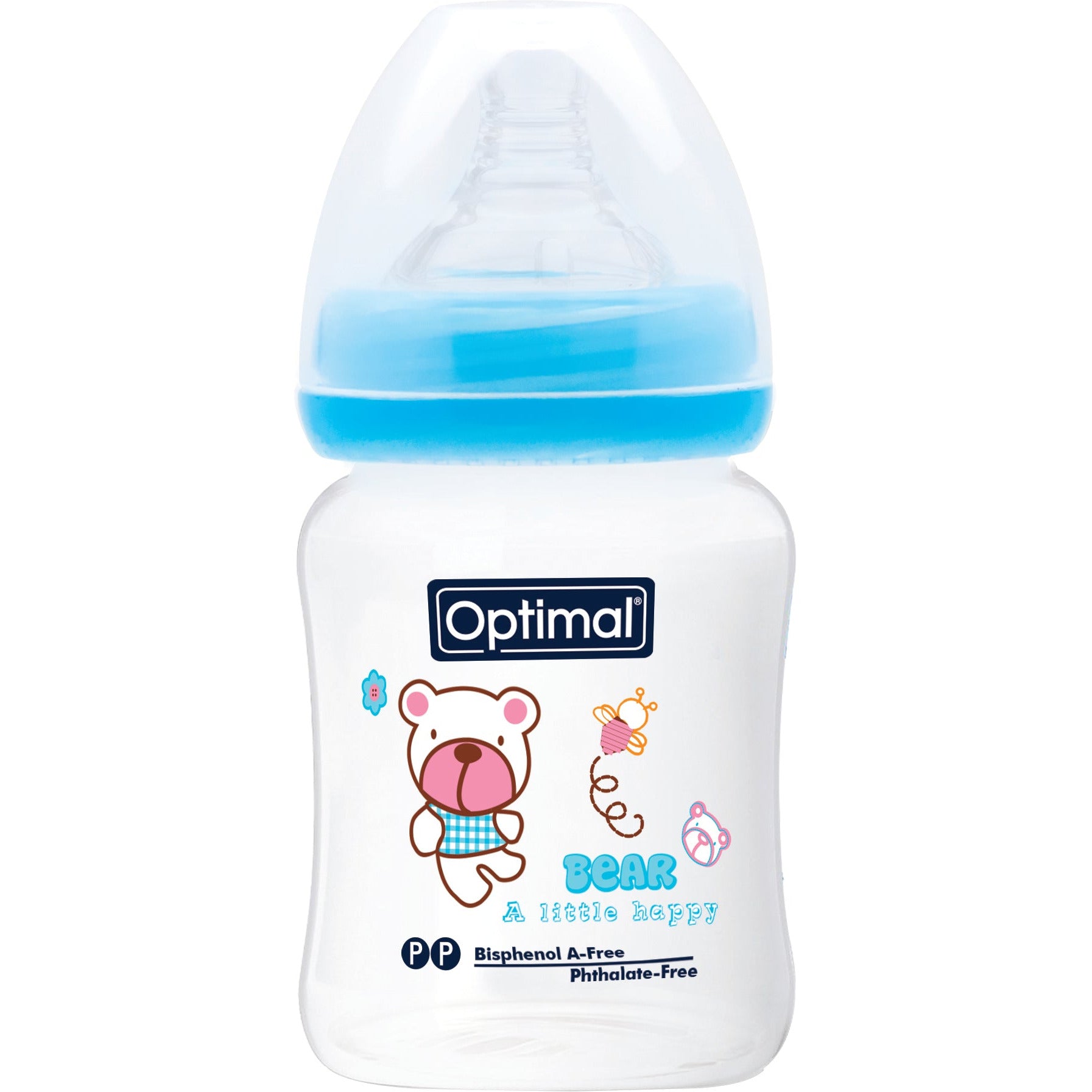 OPTIMAL with Neck Feeding Bottle 180ml - Blue , Pink , White