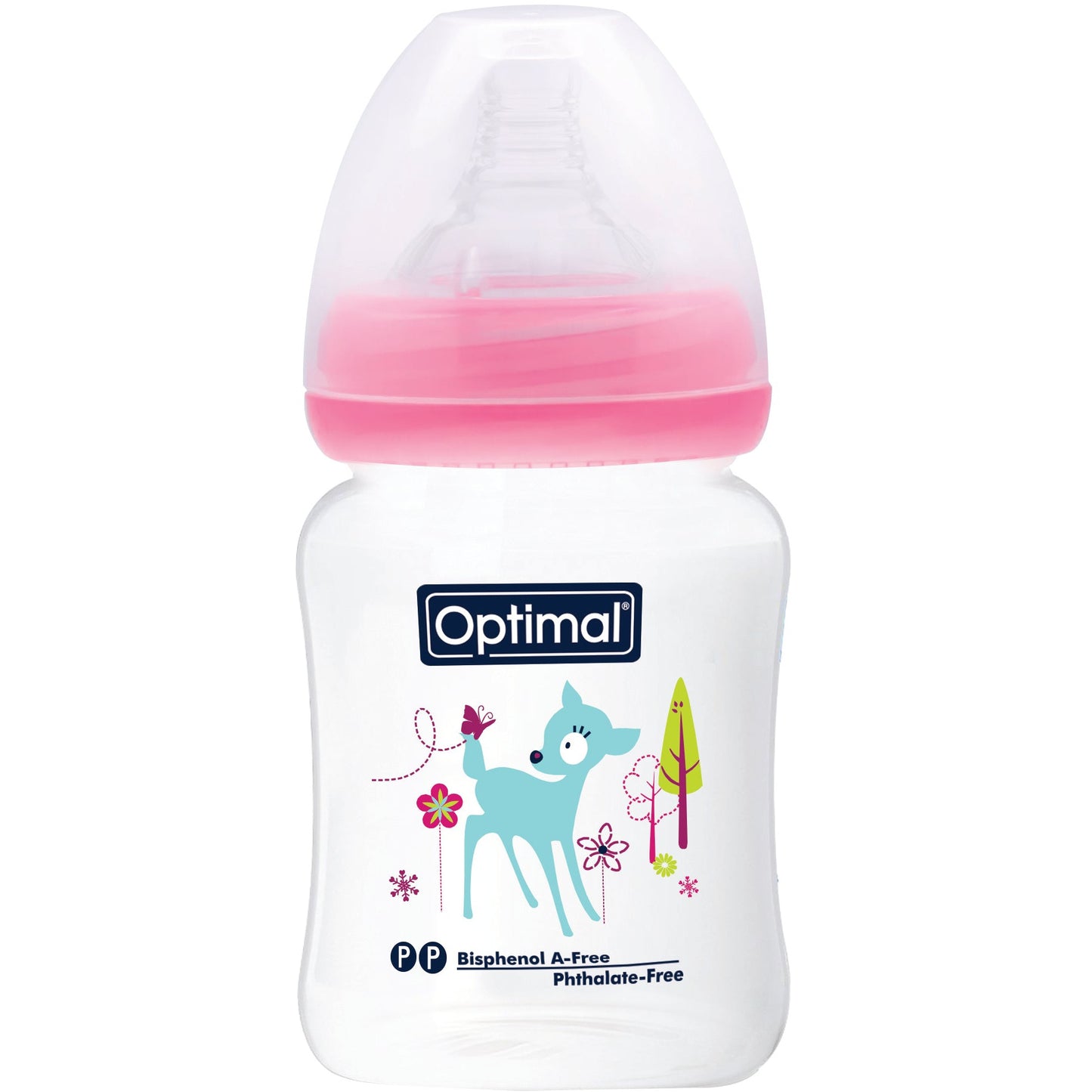 OPTIMAL with Neck Feeding Bottle 180ml - Blue , Pink , White