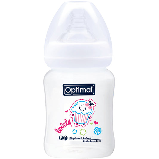 OPTIMAL with Neck Feeding Bottle 180ml - Blue , Pink , White