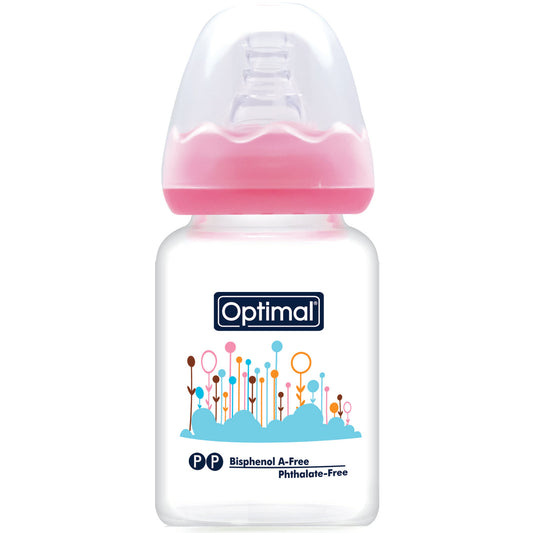 OPTIMAL Glass Feeding Bottle 60 ml - Blue , Pink