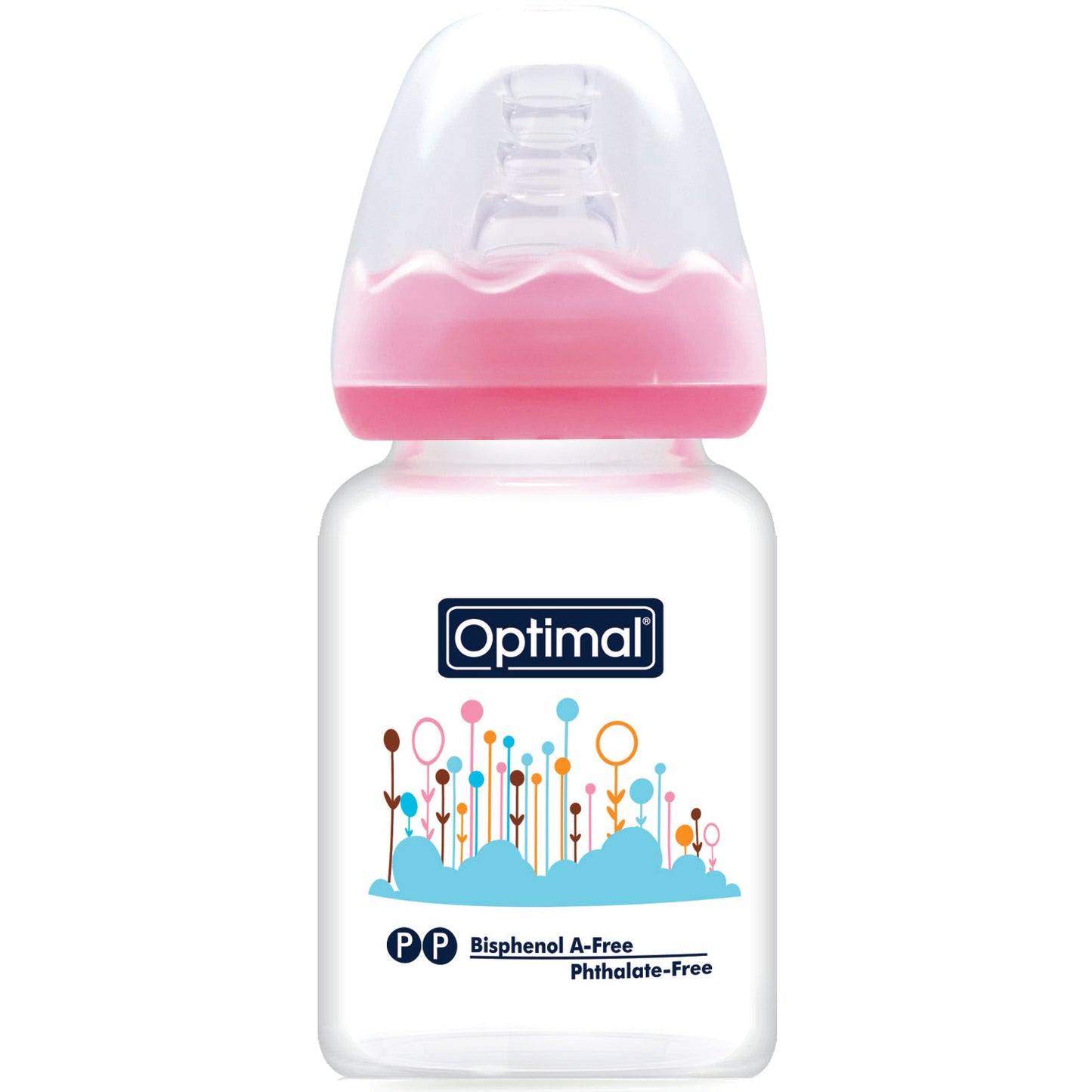 OPTIMAL Glass Feeding Bottle 60 ml - Blue , Pink