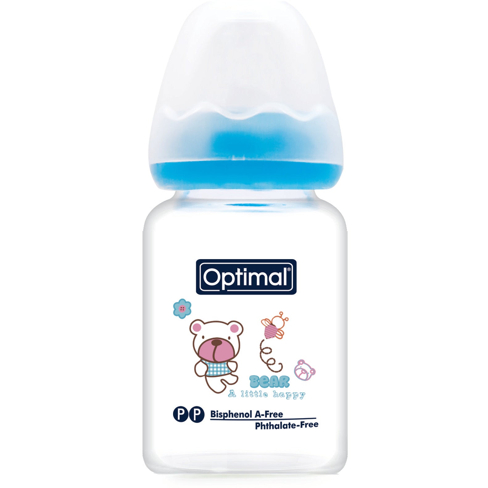 OPTIMAL Glass Feeding Bottle 60 ml - Blue , Pink