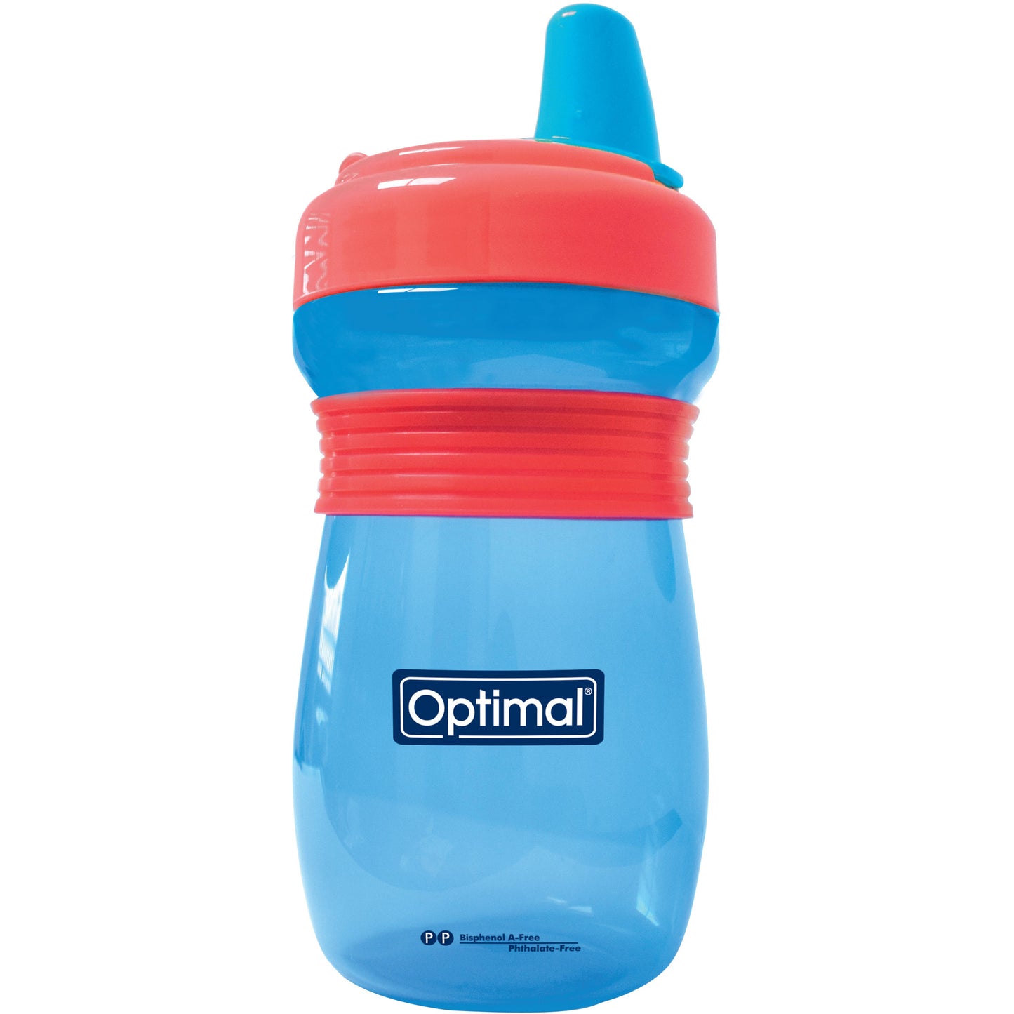 OPTIMAL Non Spill Feeding Bottle with Handle 300ml - Blue , Green