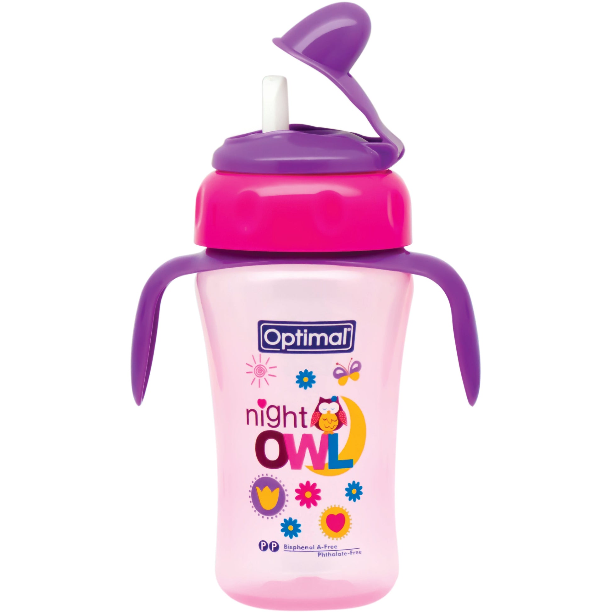 OPTIMAL Silicone Spout Bottle with Handle - Blue , Pink
