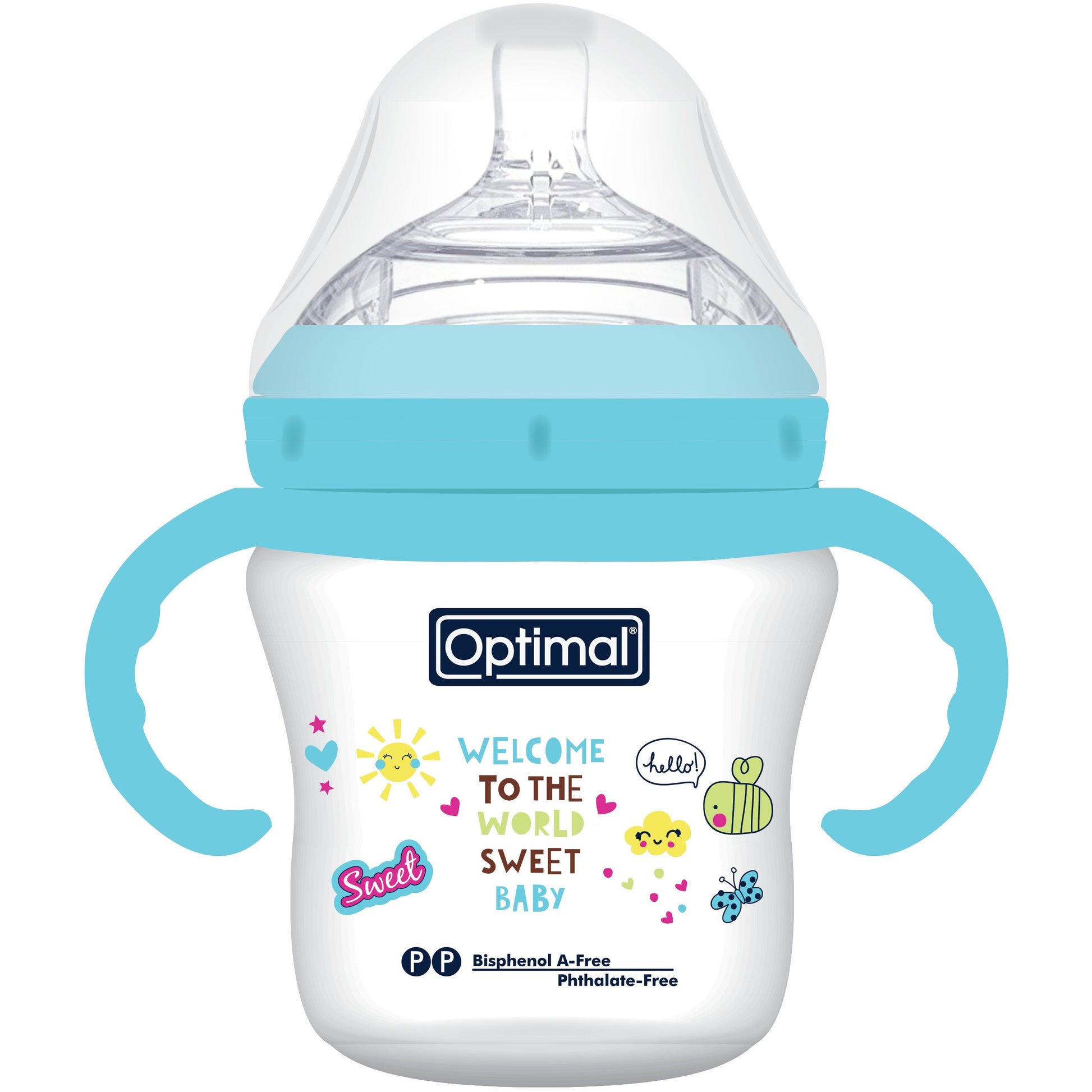 OPTIMAL Mamilla Extra Wide Neck With Handle 210ml 6+ - Blue , Pink , Green