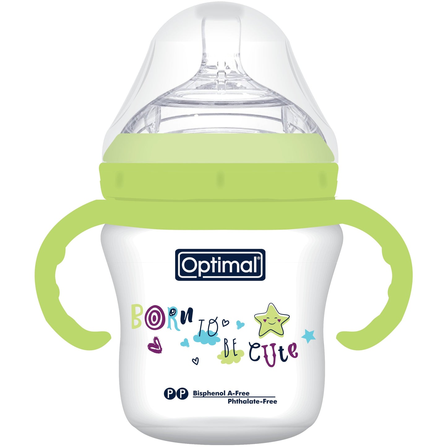 OPTIMAL Mamilla Extra Wide Neck With Handle 210ml 6+ - Blue , Pink , Green