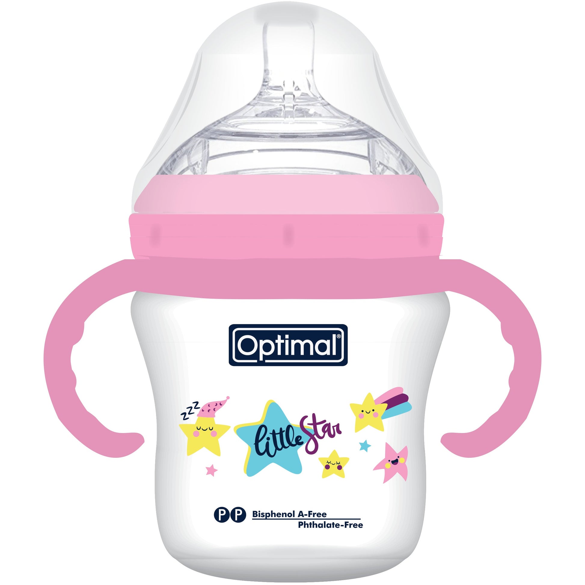 OPTIMAL Mamilla Extra Wide Neck With Handle 210ml 6+ - Blue , Pink , Green
