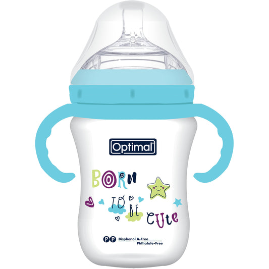 OPTIMAL Mamilla Extra Wide Neck With Handle 300ml 6+ - Blue , Pink , Green
