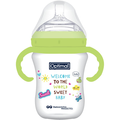OPTIMAL Mamilla Extra Wide Neck With Handle 300ml 6+ - Blue , Pink , Green