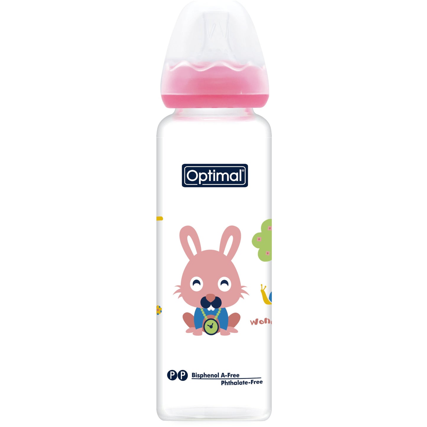 OPTIMAL Glass Feeding Bottle 240 ml - Blue , Pink , White