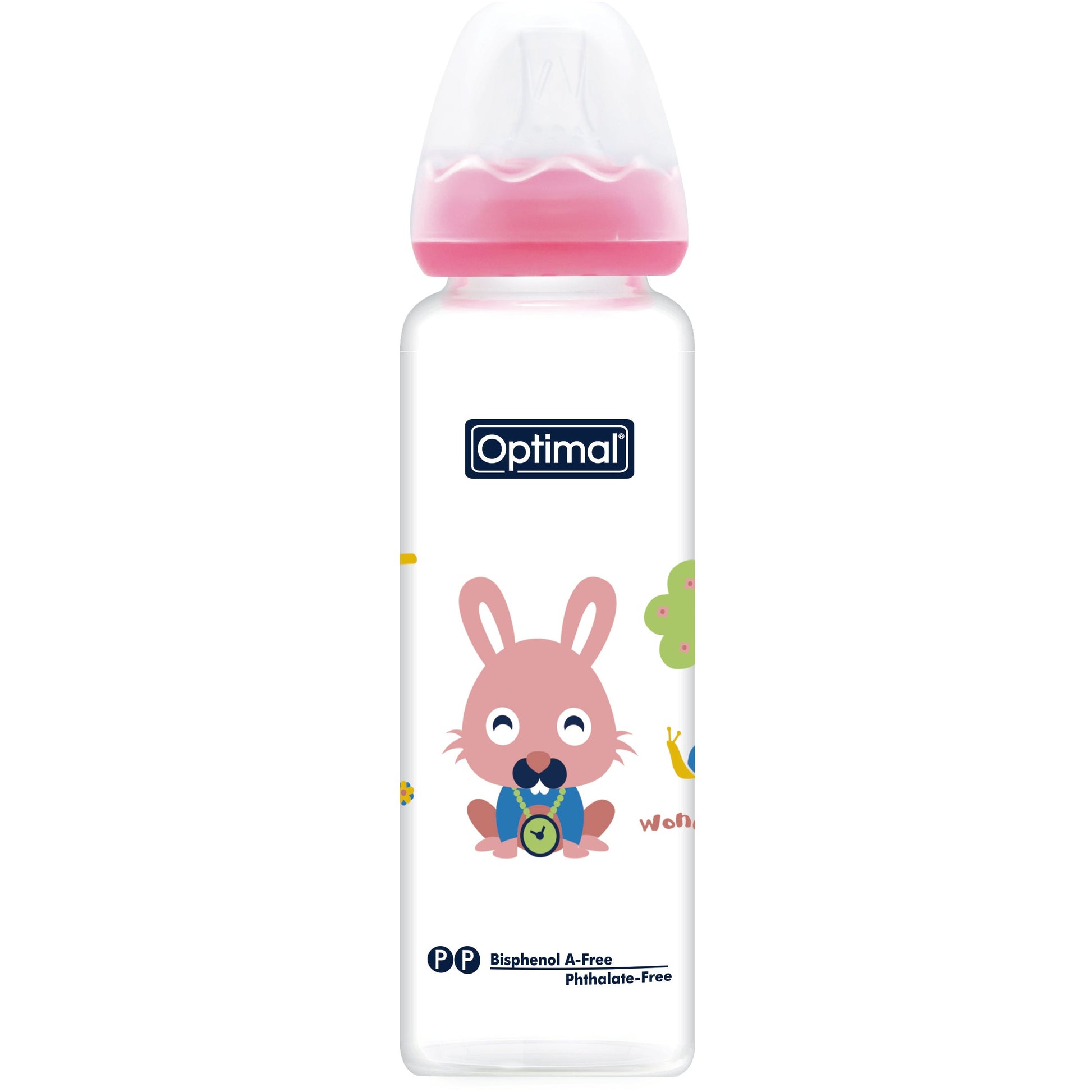 OPTIMAL Glass Feeding Bottle 240 ml - Blue , Pink , White