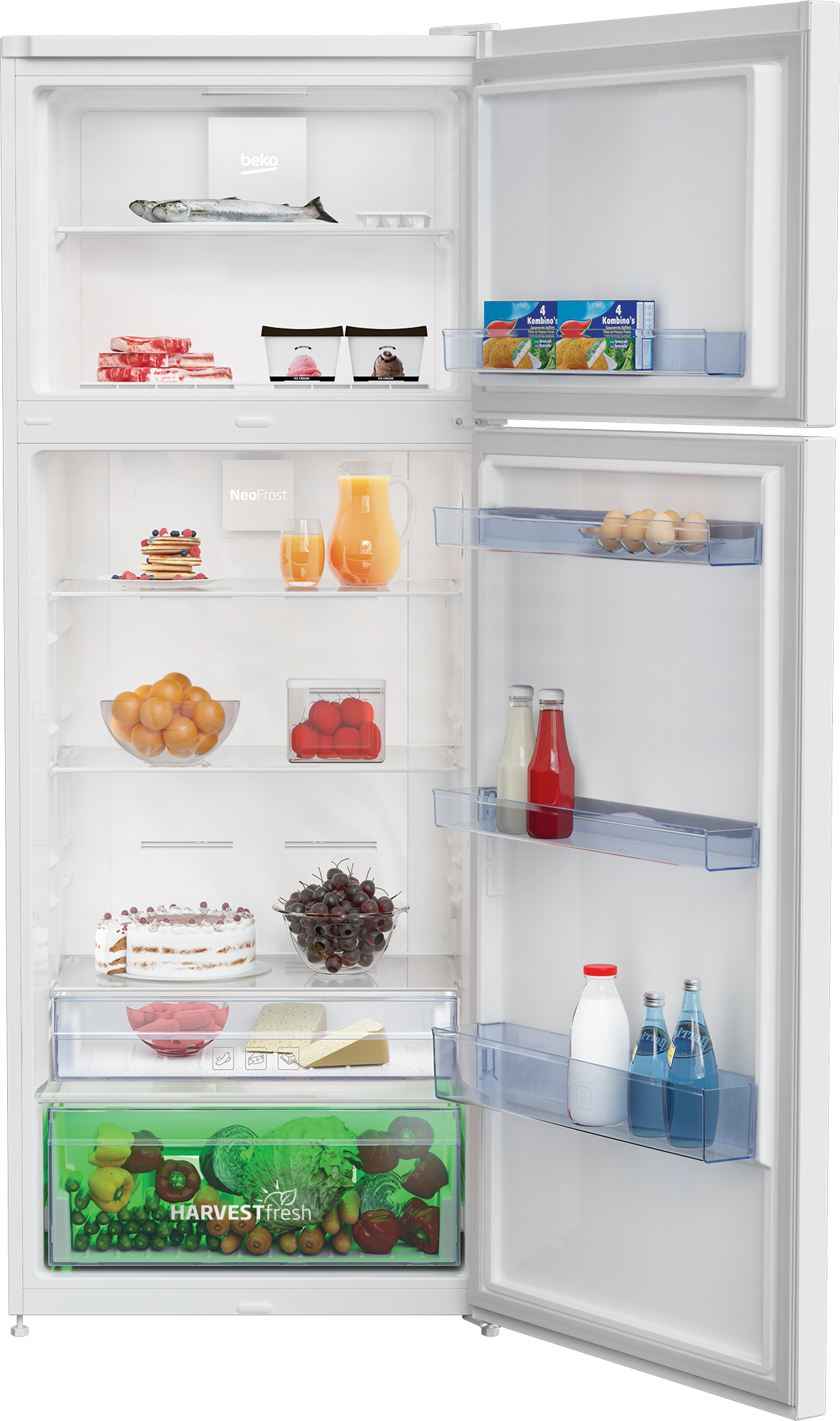 Beko Top Mount Refrigerator 408 L  A+ (RDNE510M20W)
