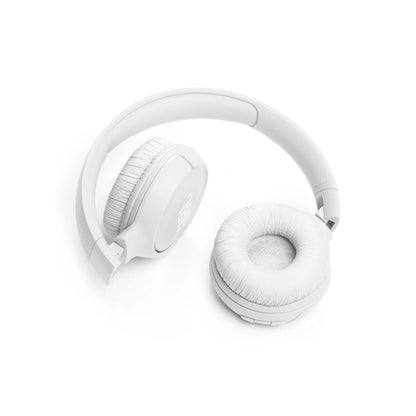 JBL Tune 520BT - Wireless On-Ear Headphones, Up to 57H Battery Life and Speed Charge, Lightweight, Comfortable and Foldable Design, Hands-Free Calls with Voice Aware - White