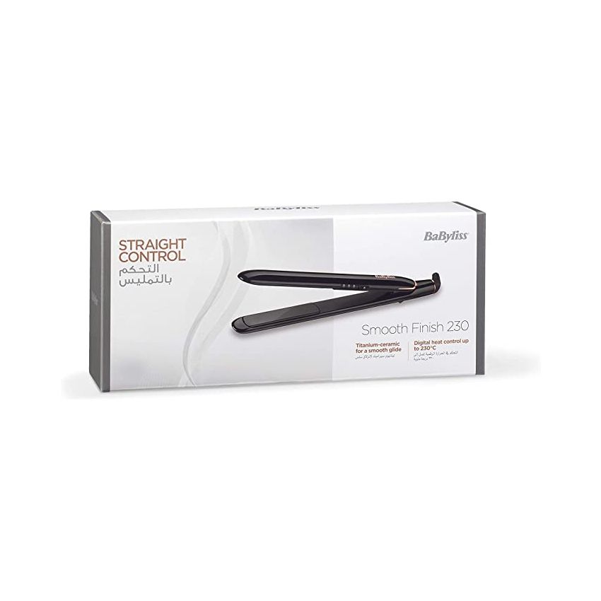 Babyliss Straightener Temps Up 180° C-230° C Fast Heat Up Titanium Ceramic Black Babyliss Titanium Ceramic Hair Straightener 230°C(ST250SDE)