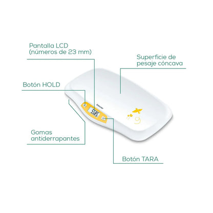 Beurer BY 80 Baby Scale Accurate & Comfortable Baby Weighing