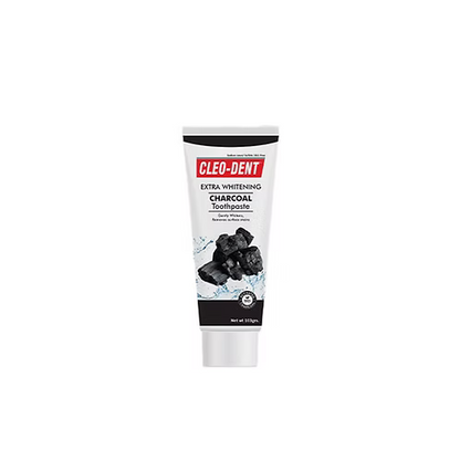 Cleo Dent Extra Whitening Charcoal Toothpaste 100g for Oral Care: Advanced Stain Removal Formula, Enamel Strengthening, Fresh Breath, Daily Use for Sensitive Teeth, 12+ Years Old