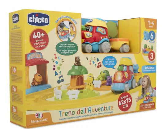 Chicco ABC Adventure Train Educational Toy, Motorized, 6 Animal Figures, 2 Languages