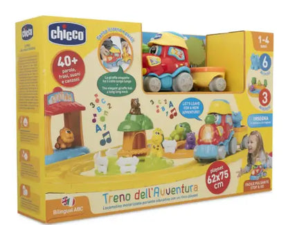 Chicco ABC Adventure Train Educational Toy, Motorized, 6 Animal Figures, 2 Languages