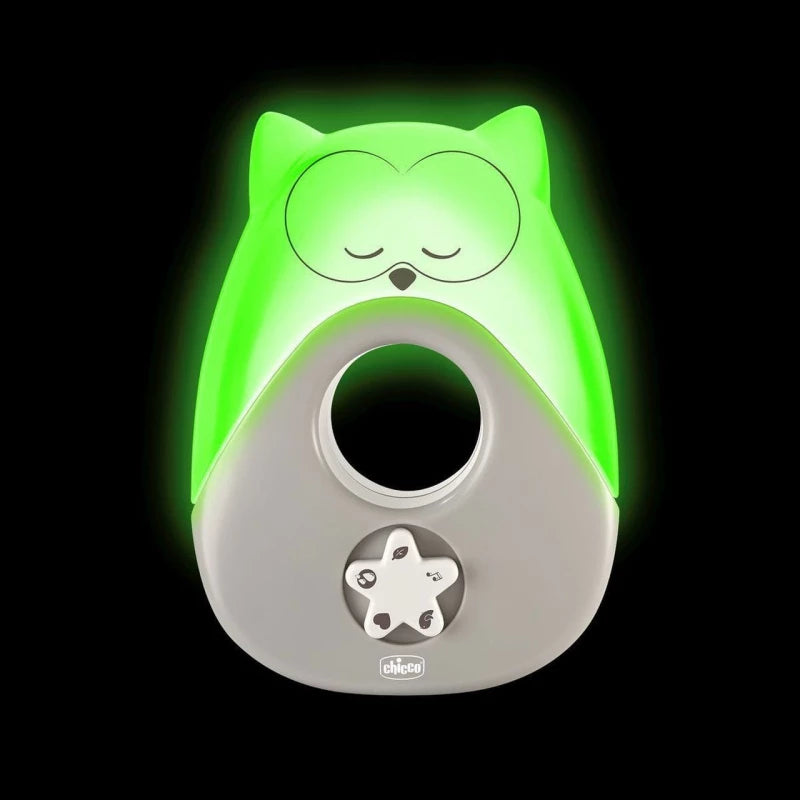 Chicco Magic Owl Baby Night Light with Multicolored Soothing Lights and Melodies Portable
