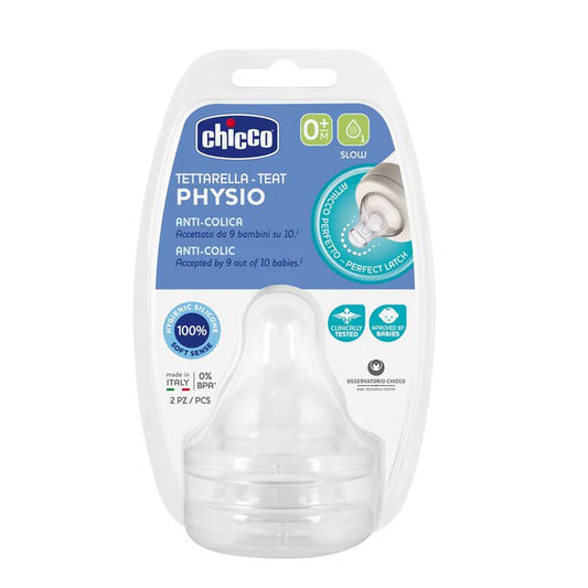 Chicco Physio Teat Silicone Nipple 2 Pcs