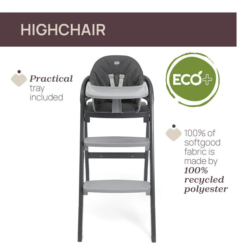 Chicco Crescendo Up Highchair – Black Re_Lux