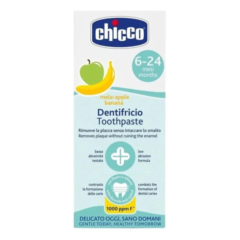 Chicco Fluoride-Free Toothpaste 6-24m for Children Apple-Banana 50 Ml