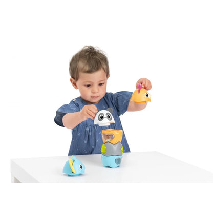 Chicco Activity Animals Stacking Toy Set, 6-Piece, Sensory Development, 6-36 Months
