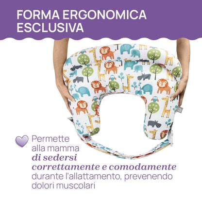 Chicco Boppy Deluxe Nursing Pillow Clouds Edition, Ergonomic Breastfeeding Support for Moms, Promotes Comfortable Positioning, Machine Washable, Ideal for Newborns and Infants