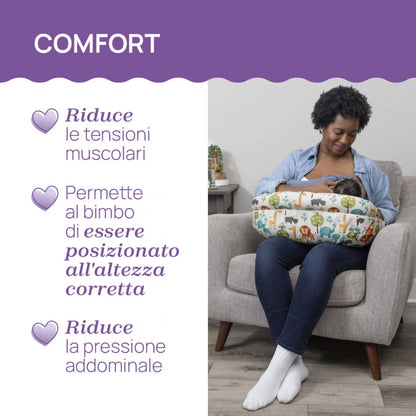 Chicco Boppy Deluxe Nursing Pillow Clouds Edition, Ergonomic Breastfeeding Support for Moms, Promotes Comfortable Positioning, Machine Washable, Ideal for Newborns and Infants