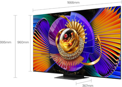 TCL 75C7L Television 75 Inch Smart TV 4K SQD-Mini LED Super Colorful Quantum High HDR Gaming Google TV, 144Hz Native Refresh Rate, Audio by Bang & Olufsen, Dolby Atmos, Game Master (2026 Model)