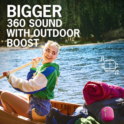 Logitech Ultimate Ears WONDERBOOM 3, Small Portable Wireless Bluetooth Speaker, Big Bass 360-Degree Sound for Outdoors, Waterproof, Dustproof IP67, Floatable, 131 ft Range - Performance Blue