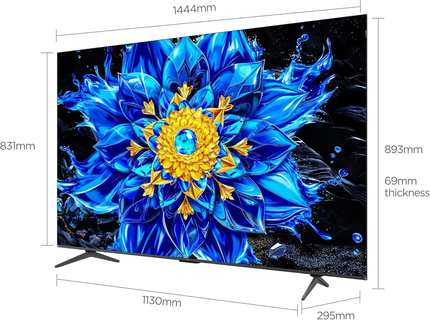 TCL 65P8L Television 65 Inch Smart TV 4K QD-Mini LED Dimming Colorful Quantum Crystal HDR 10+ Gaming Google TV, 144Hz Native Refresh Rate, ONKYO 2.1 Hi-Fi, Dolby Vision Atmos, Game Master (2026 Model)