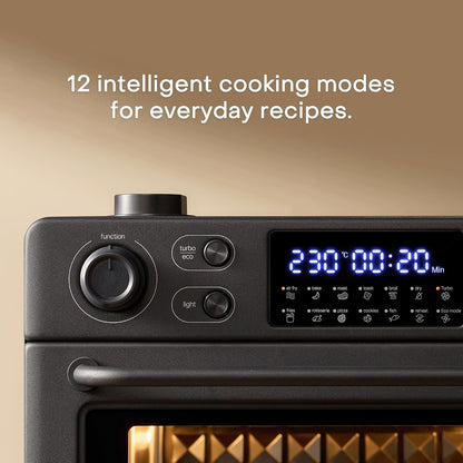 Nutricook Baker’s Oven 12-in-1 Air Fryer Toaster Oven 30L with Steam Infusion | 360° Turbo Convection, Rotisserie | Stainless steel inner cavity, countertop friendly|Beige|NC-AFTO330K|2-Year Warranty