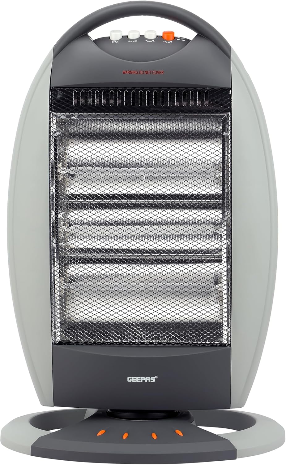 Geepas GHH9107 Halogen Heater – 1200W / 800W / 400W Power Settings, Auto-Rolling Function