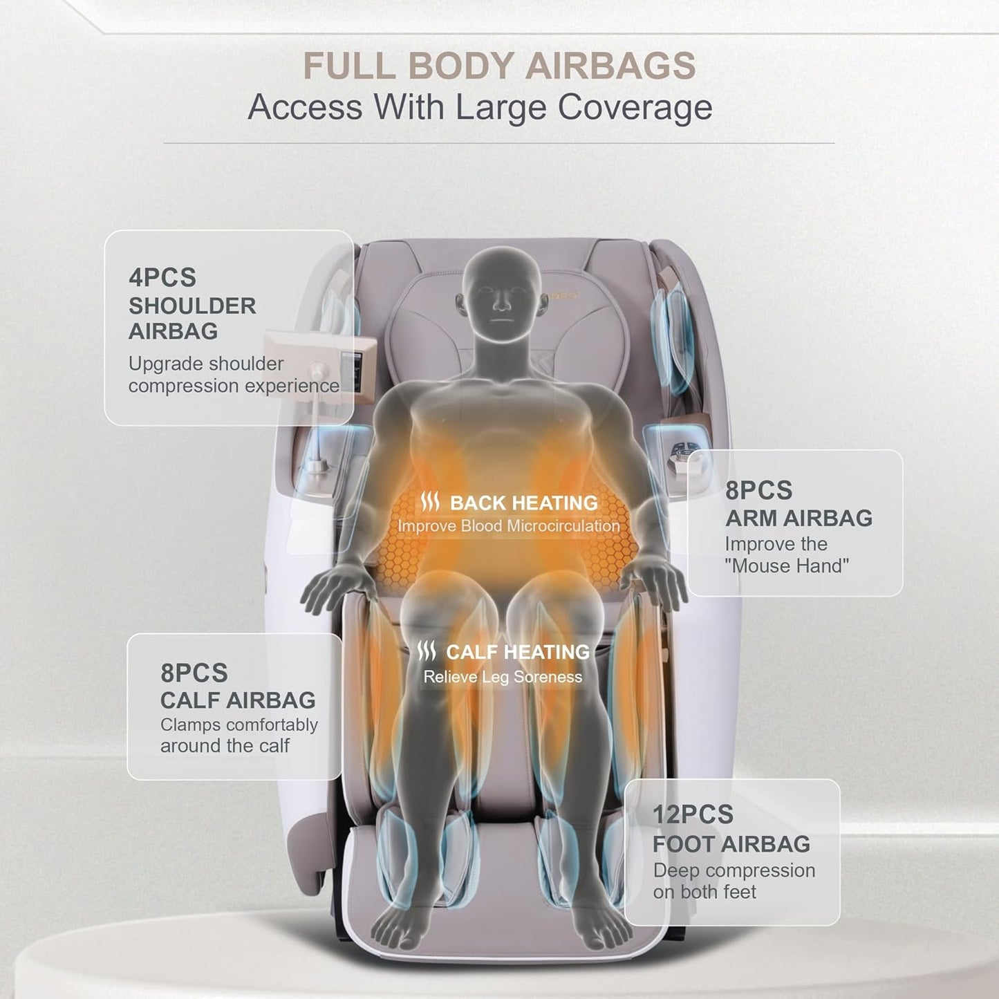 ARES uRoyal Massage Chair | 3D Super long SL-Track massage (RS-K120-BB)