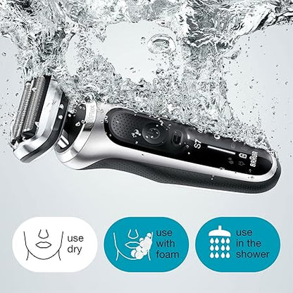 Braun Series 7 71-S1000s Wet & Dry Shaver With Travel Case, Silver