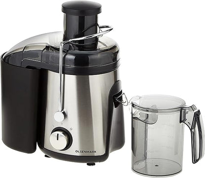 Olsenmark Juice Extractor 400W, 75mm Wide Chute, 1.3L Pulp Container, 800ml Cup, Stainless Steel OMJE2345