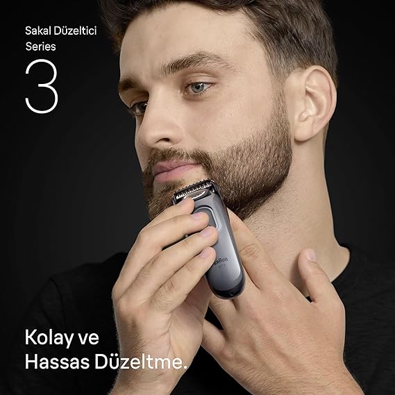 Braun Series 3 Beard Trimmer, Ultra Sharp Blade, Washable Heads & Combs - BEARD BT3560 MSGREY BOX CEEMEA